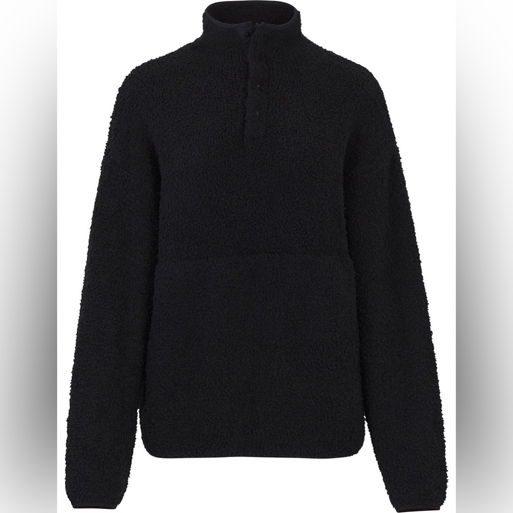 SKIMS Cozy Knit Black Fleece Pullover